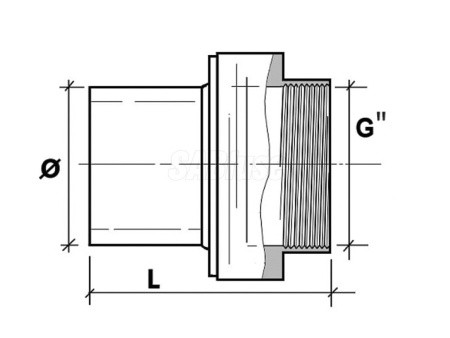 Переход ПЭ/ЛАТУНЬ PN16 SDR11 PE100 D25X3/4 Переход ПЭ/ЛАТУНЬ PN16 SDR11 PE100 D25X3/4